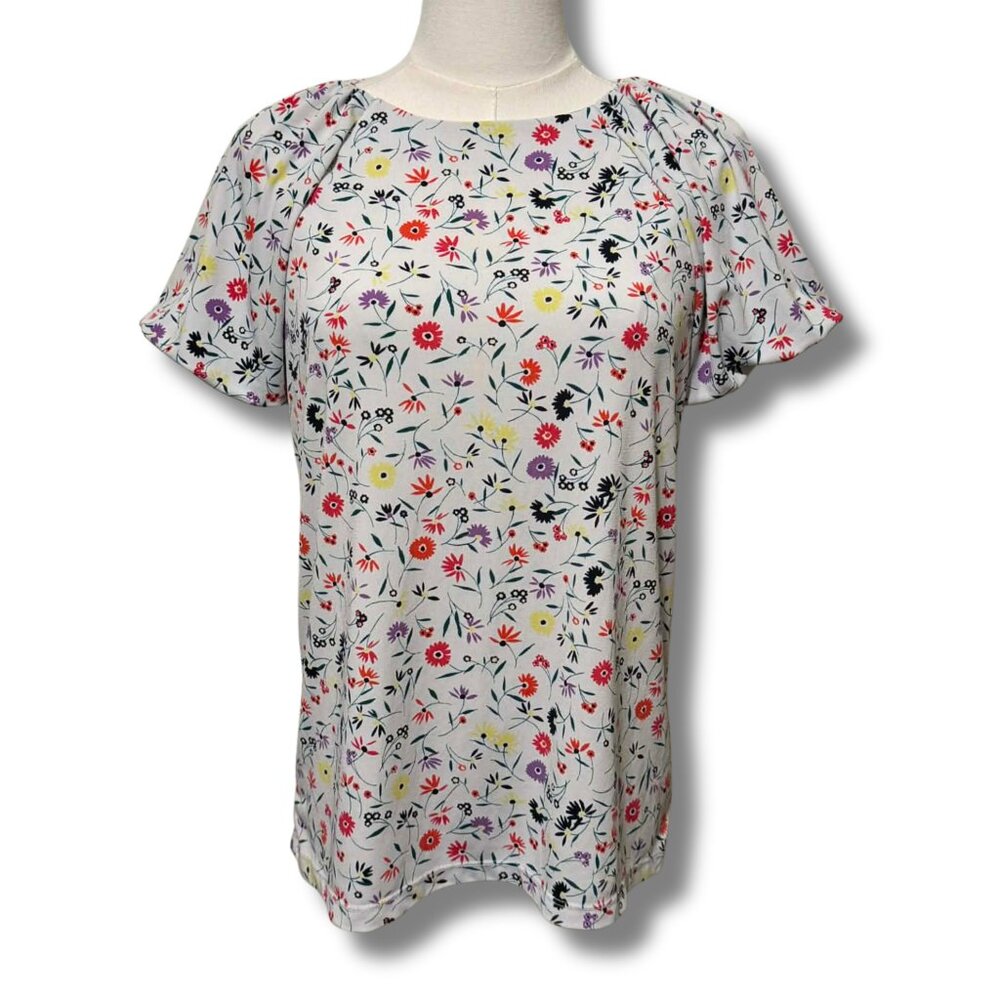 Banana Republic Puff Sleeve Blouse XS | Relaxed Fit Floral Spring Top